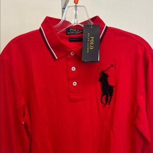 Ralph Lauren Men's Slim Fit Red Polo Shirt
